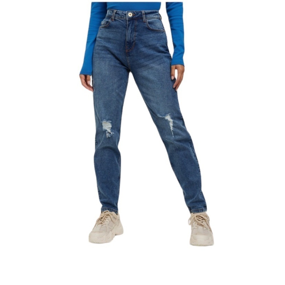 Ardene high waisted mom jeans with distressed knees